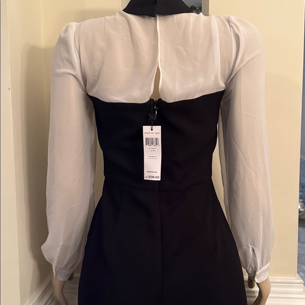 BCBGeneration Black and White Wide Leg Jumpsuit - Picture 4 of 4